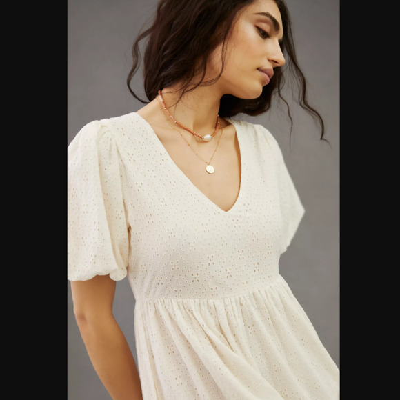 NWT MOTHER V-Neck Short Sleeve White Maxi Dress - XS - Picture 4 of 6